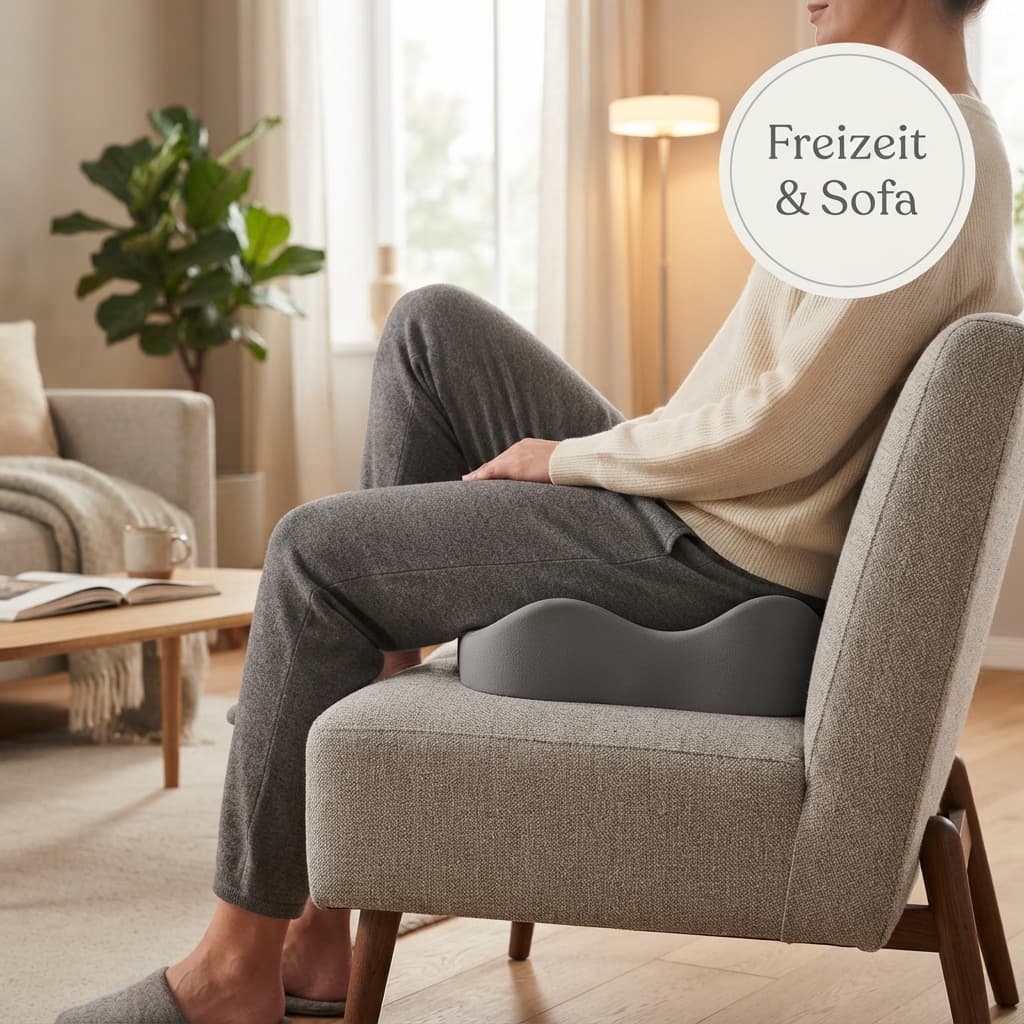 Ergonomisches Sitzkissen aus Memory-Foam | Keilform, 50 kg/m³