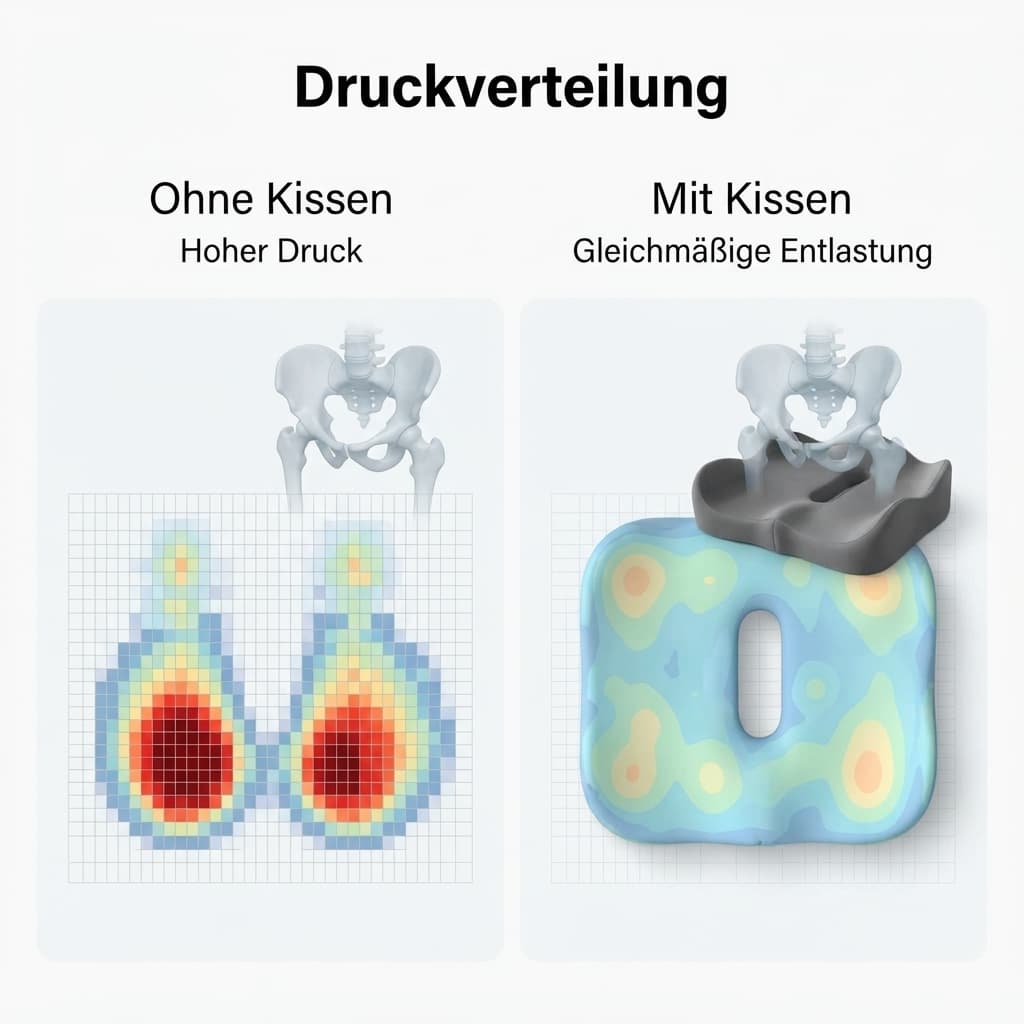 Ergonomisches Sitzkissen aus Memory-Foam | Keilform, 50 kg/m³