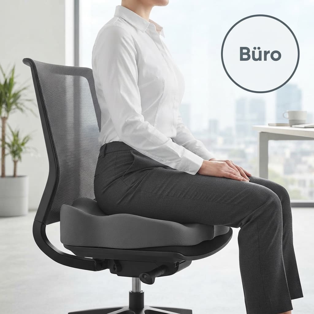 Ergonomisches Sitzkissen aus Memory-Foam | Keilform, 50 kg/m³
